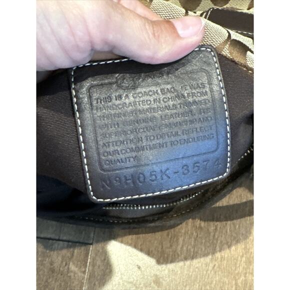 Coach Signature Monogram Brown Crossbody Shoulder Handbag H05K-3574 10x10x4" - Picture 5 of 6